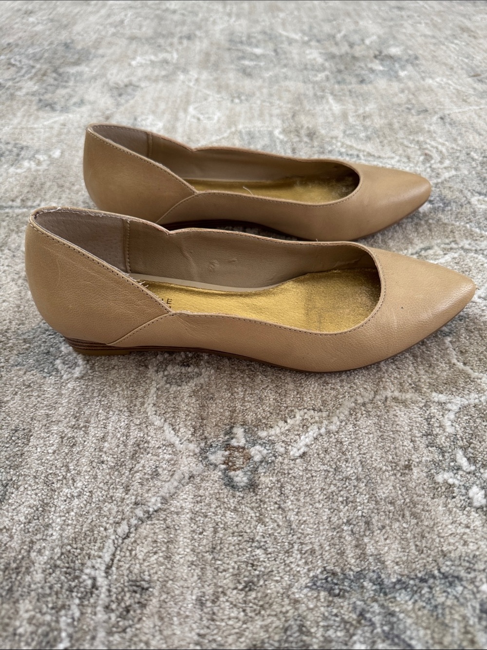 Kenneth Cole Reaction Pointed-Toe Flats in Tan